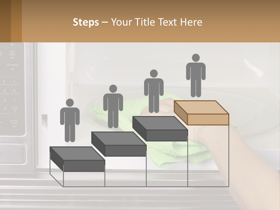 A Person Cleaning A Microwave With A Green Towel PowerPoint Template