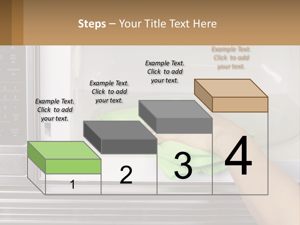 A Person Cleaning A Microwave With A Green Towel PowerPoint Template