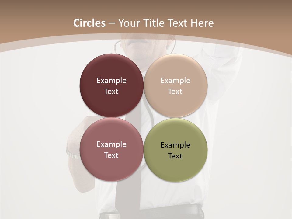 A Man In A Tie Is Holding His Head With His Hands PowerPoint Template