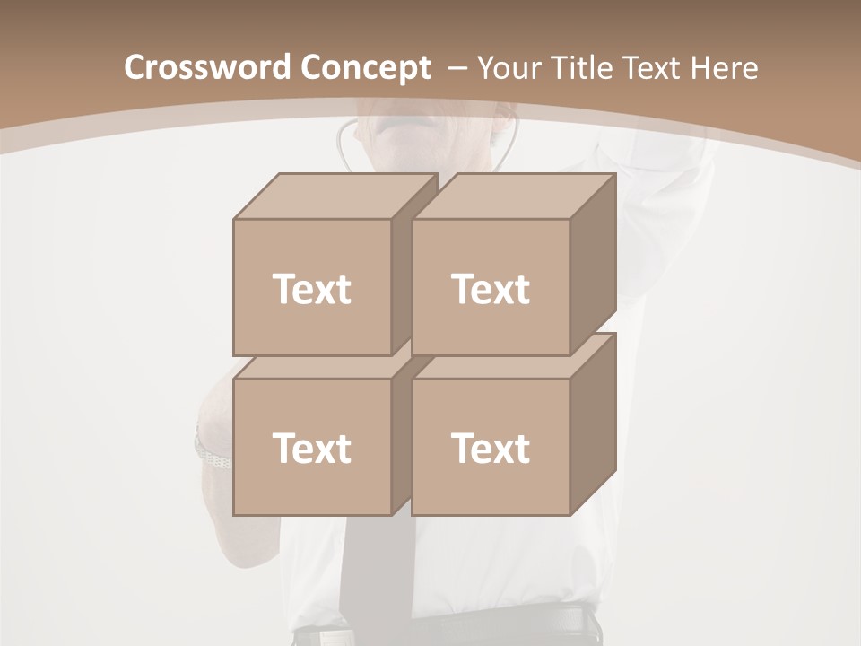 A Man In A Tie Is Holding His Head With His Hands PowerPoint Template