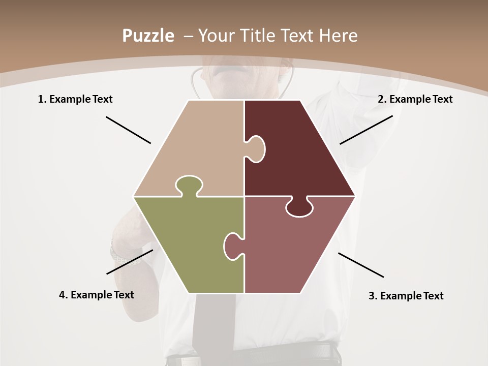 A Man In A Tie Is Holding His Head With His Hands PowerPoint Template