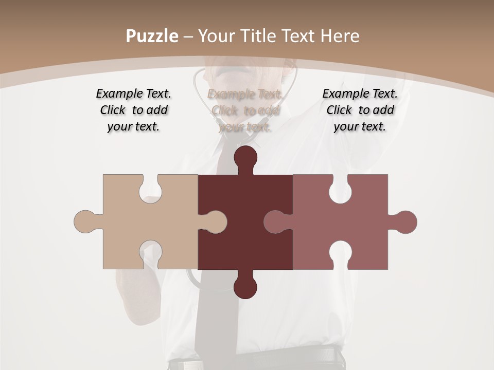 A Man In A Tie Is Holding His Head With His Hands PowerPoint Template