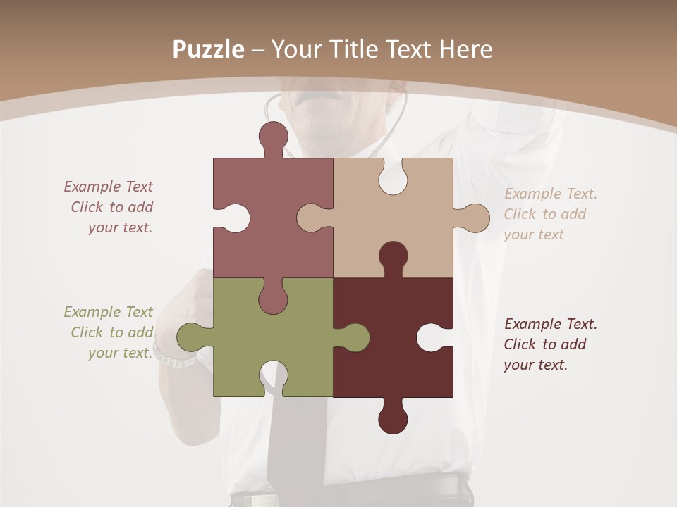 A Man In A Tie Is Holding His Head With His Hands PowerPoint Template