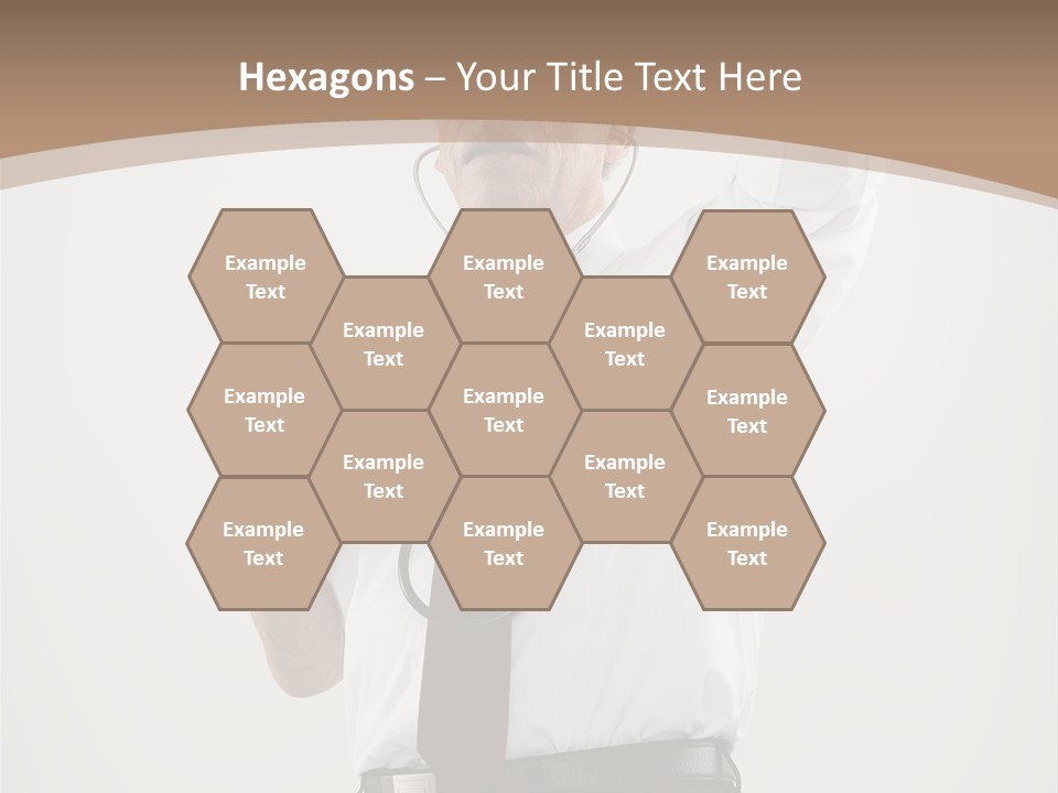 A Man In A Tie Is Holding His Head With His Hands PowerPoint Template