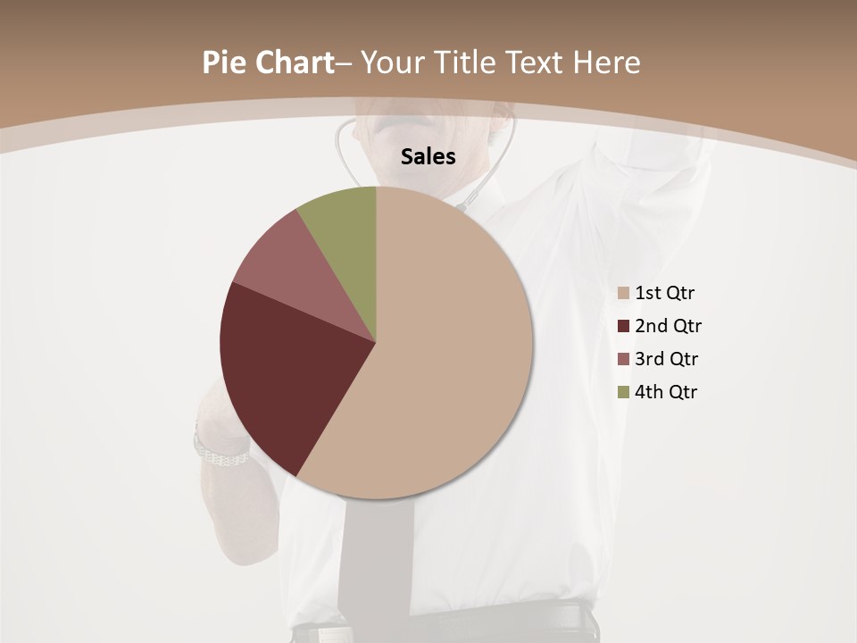 A Man In A Tie Is Holding His Head With His Hands PowerPoint Template