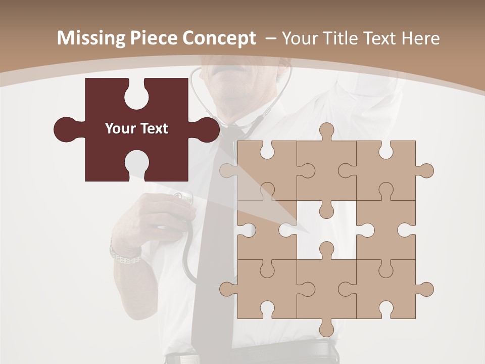 A Man In A Tie Is Holding His Head With His Hands PowerPoint Template