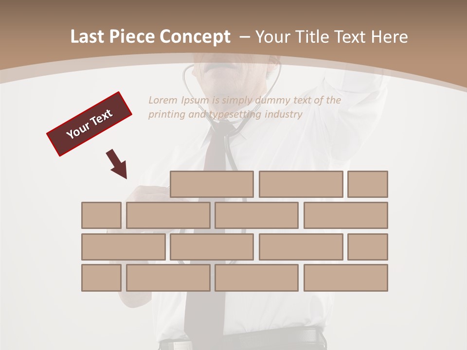 A Man In A Tie Is Holding His Head With His Hands PowerPoint Template