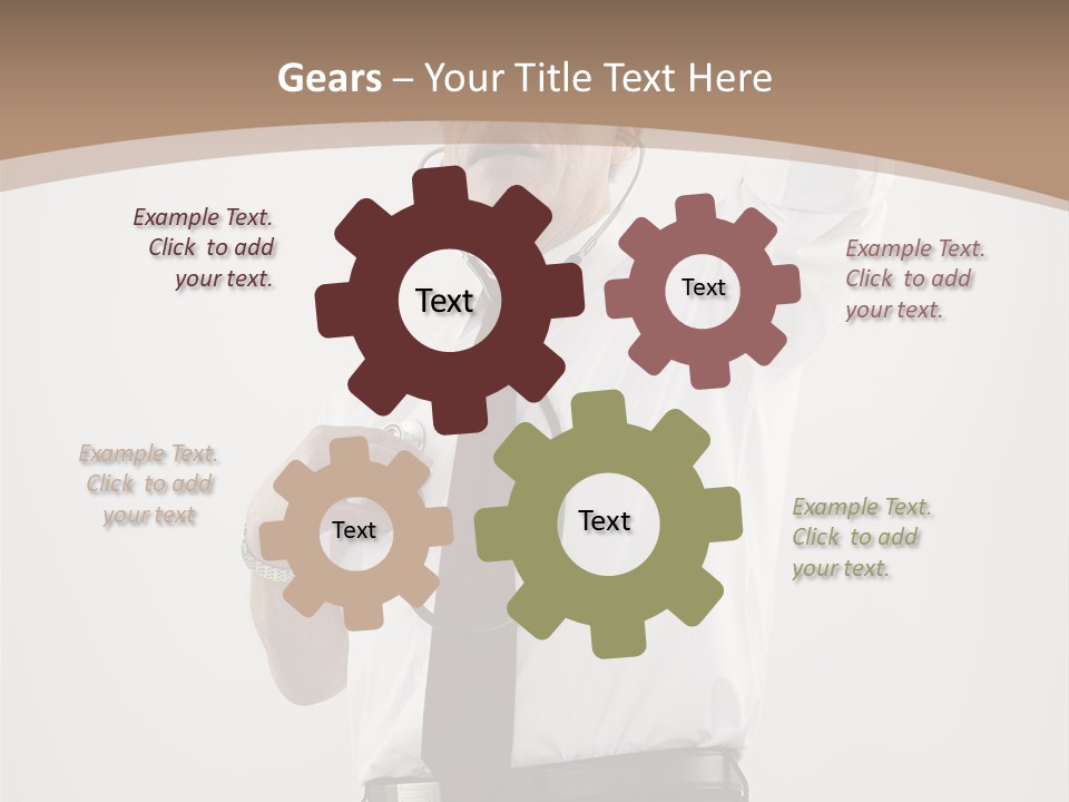 A Man In A Tie Is Holding His Head With His Hands PowerPoint Template