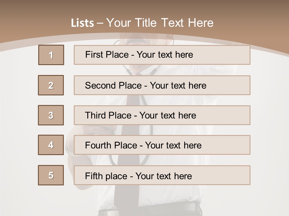A Man In A Tie Is Holding His Head With His Hands PowerPoint Template