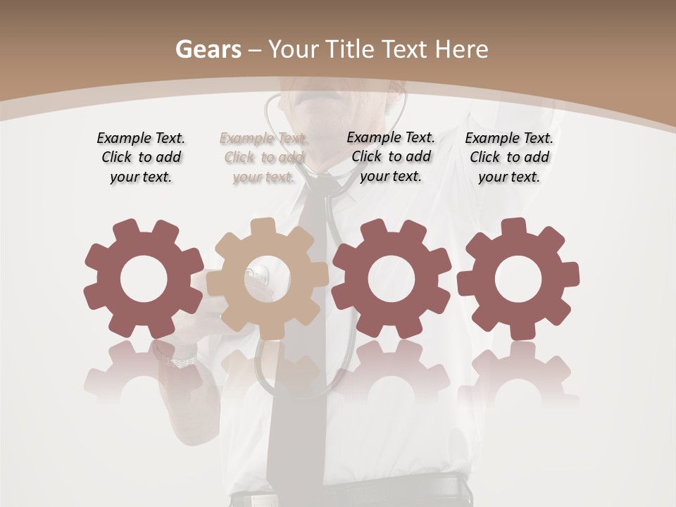 A Man In A Tie Is Holding His Head With His Hands PowerPoint Template