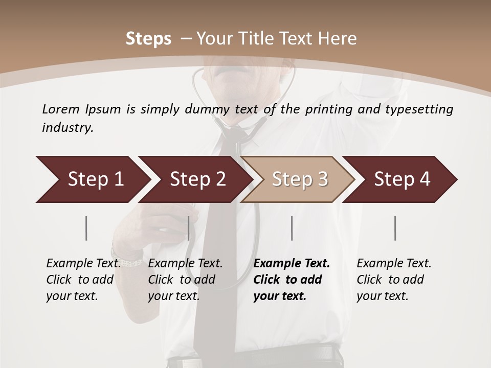 A Man In A Tie Is Holding His Head With His Hands PowerPoint Template