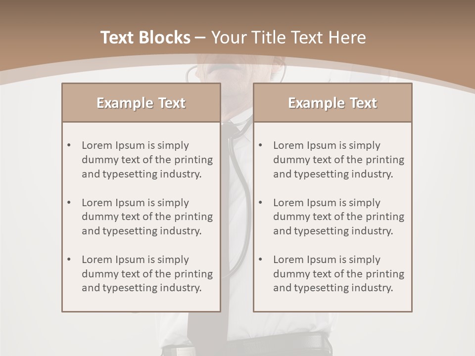 A Man In A Tie Is Holding His Head With His Hands PowerPoint Template