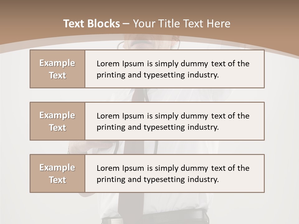 A Man In A Tie Is Holding His Head With His Hands PowerPoint Template