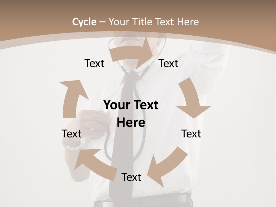 A Man In A Tie Is Holding His Head With His Hands PowerPoint Template