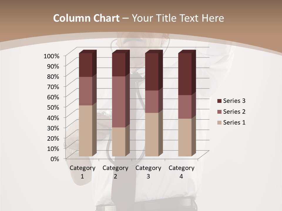 A Man In A Tie Is Holding His Head With His Hands PowerPoint Template