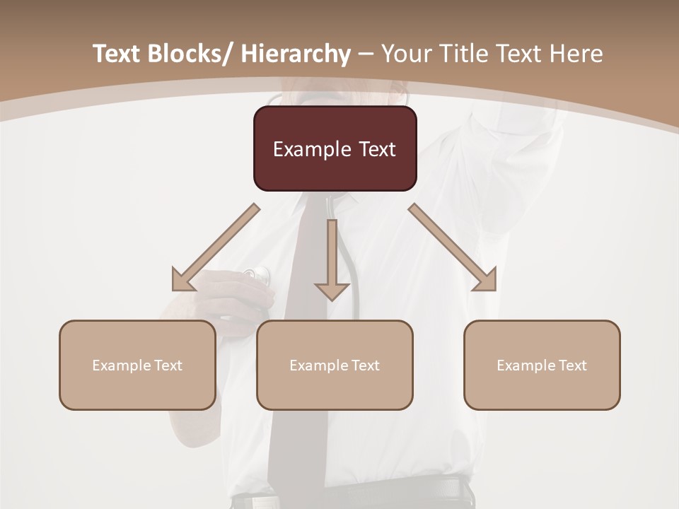 A Man In A Tie Is Holding His Head With His Hands PowerPoint Template