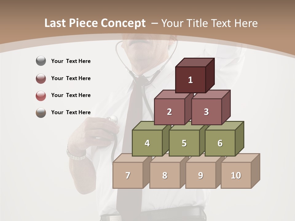 A Man In A Tie Is Holding His Head With His Hands PowerPoint Template