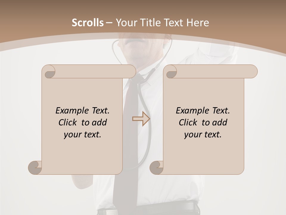 A Man In A Tie Is Holding His Head With His Hands PowerPoint Template