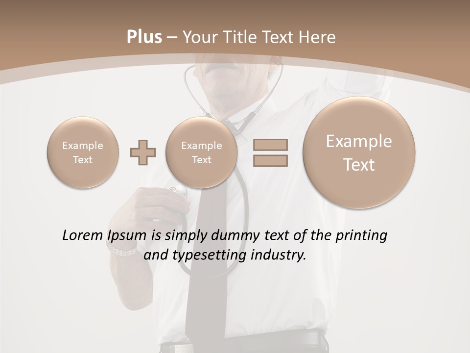 A Man In A Tie Is Holding His Head With His Hands PowerPoint Template