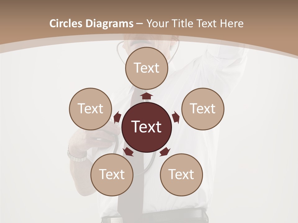 A Man In A Tie Is Holding His Head With His Hands PowerPoint Template