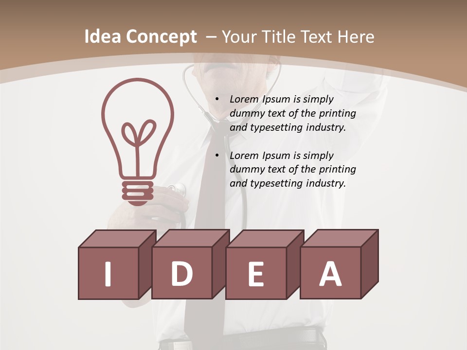 A Man In A Tie Is Holding His Head With His Hands PowerPoint Template