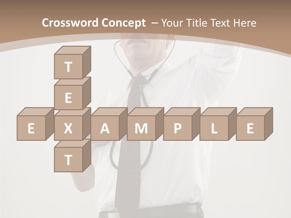 A Man In A Tie Is Holding His Head With His Hands PowerPoint Template