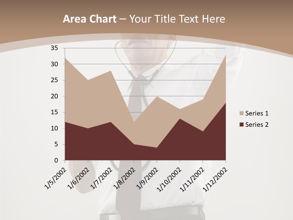 A Man In A Tie Is Holding His Head With His Hands PowerPoint Template
