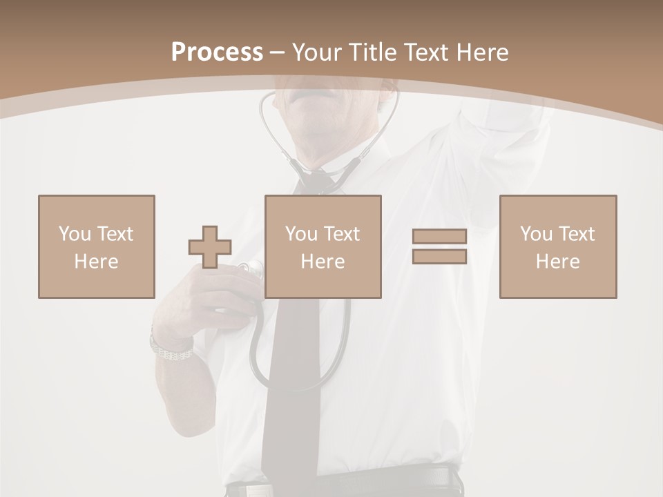 A Man In A Tie Is Holding His Head With His Hands PowerPoint Template