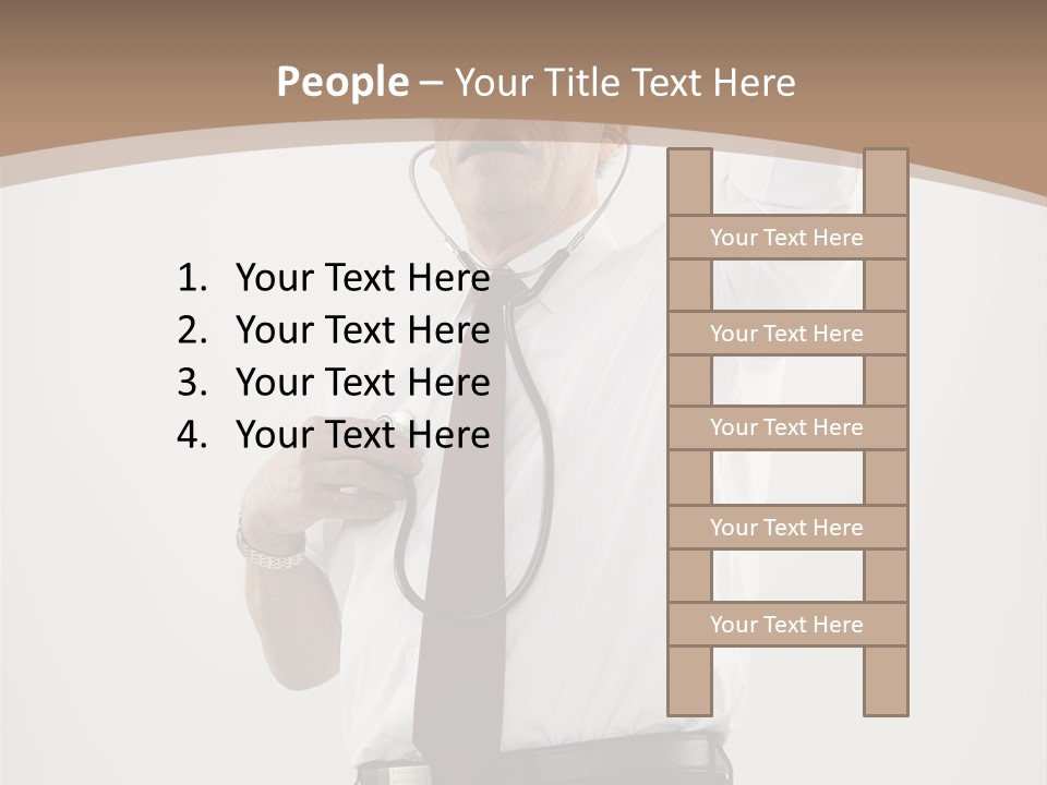 A Man In A Tie Is Holding His Head With His Hands PowerPoint Template