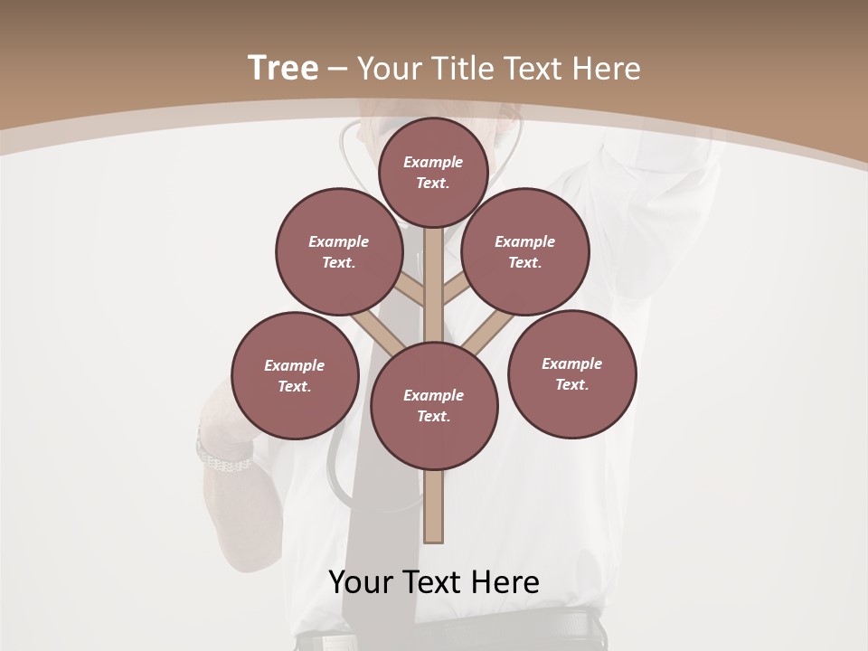 A Man In A Tie Is Holding His Head With His Hands PowerPoint Template