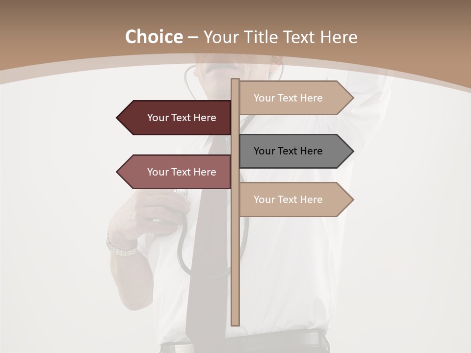 A Man In A Tie Is Holding His Head With His Hands PowerPoint Template