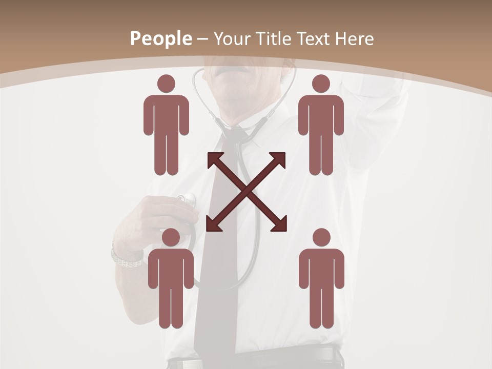 A Man In A Tie Is Holding His Head With His Hands PowerPoint Template