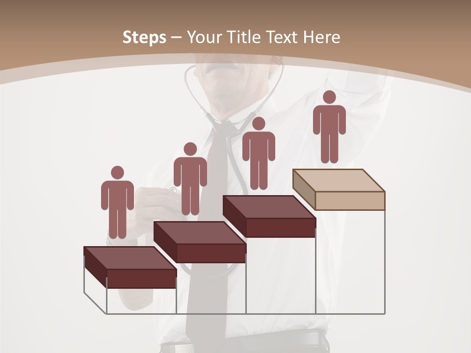 A Man In A Tie Is Holding His Head With His Hands PowerPoint Template