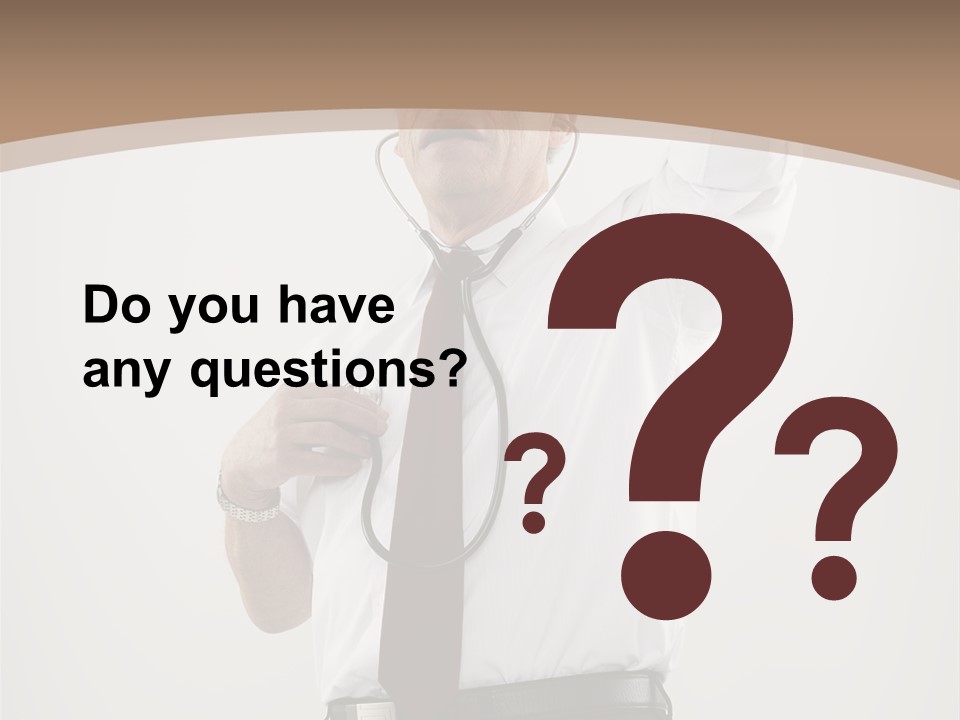 A Man In A Tie Is Holding His Head With His Hands PowerPoint Template