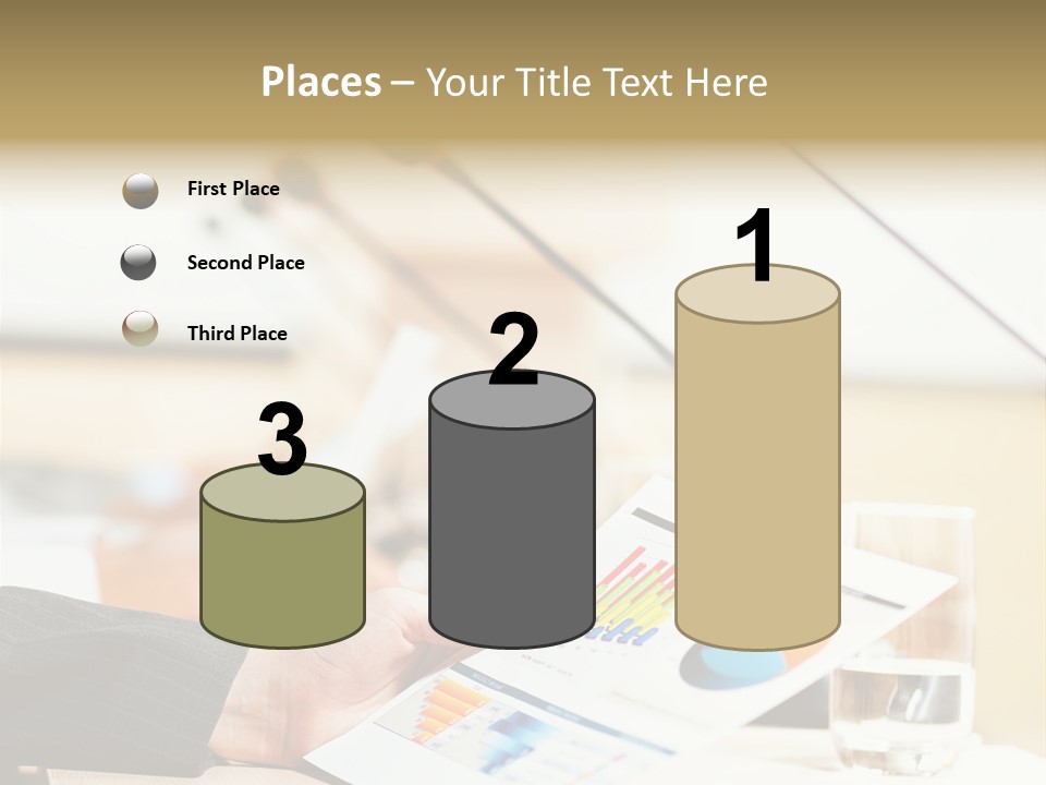 A Person Sitting At A Desk With Microphones In Front Of Them PowerPoint Template