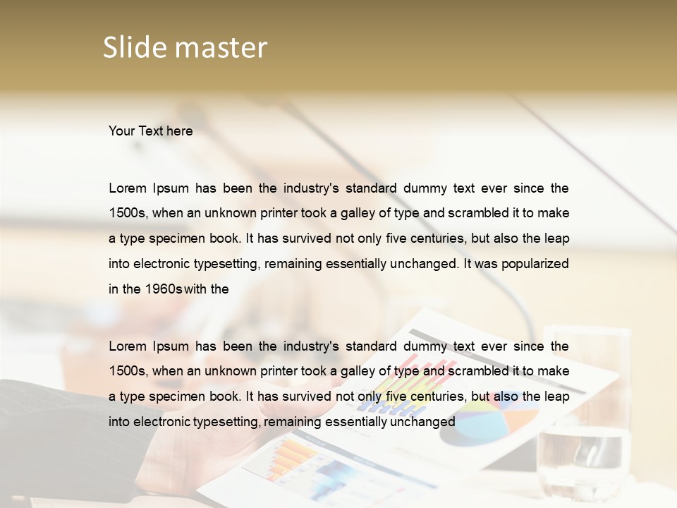 A Person Sitting At A Desk With Microphones In Front Of Them PowerPoint Template