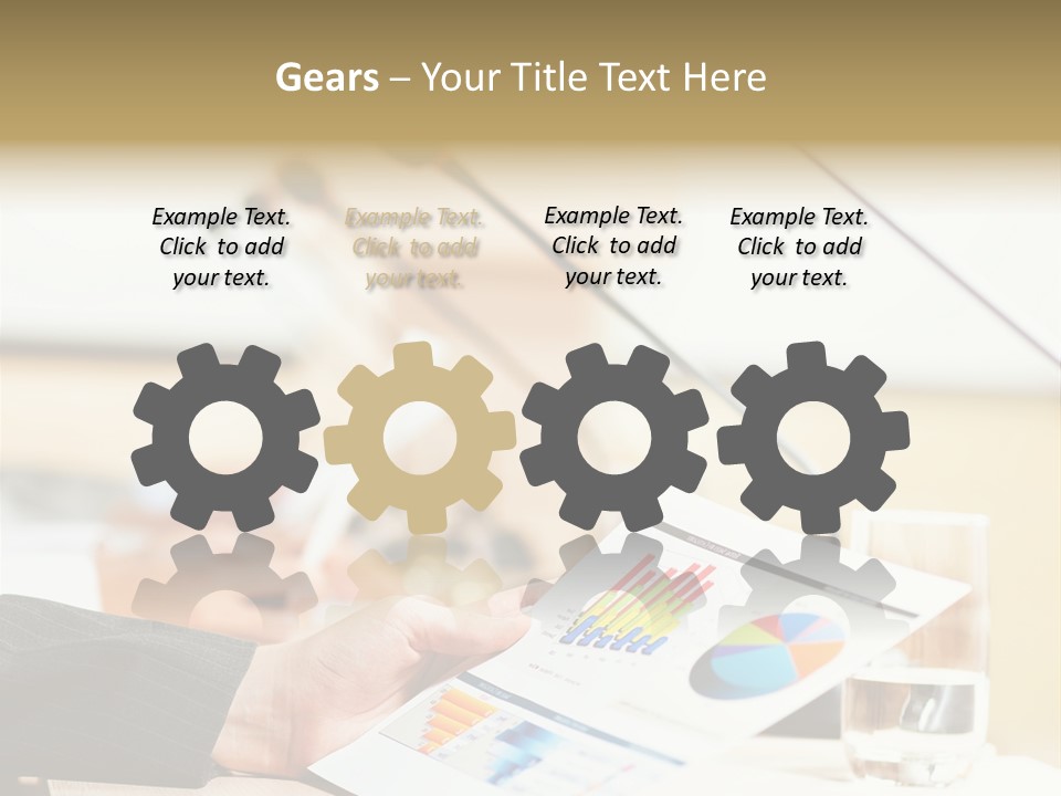 A Person Sitting At A Desk With Microphones In Front Of Them PowerPoint Template