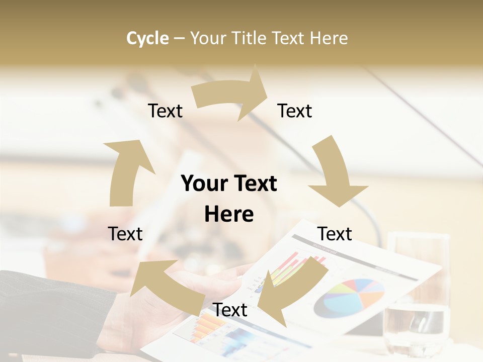 A Person Sitting At A Desk With Microphones In Front Of Them PowerPoint Template