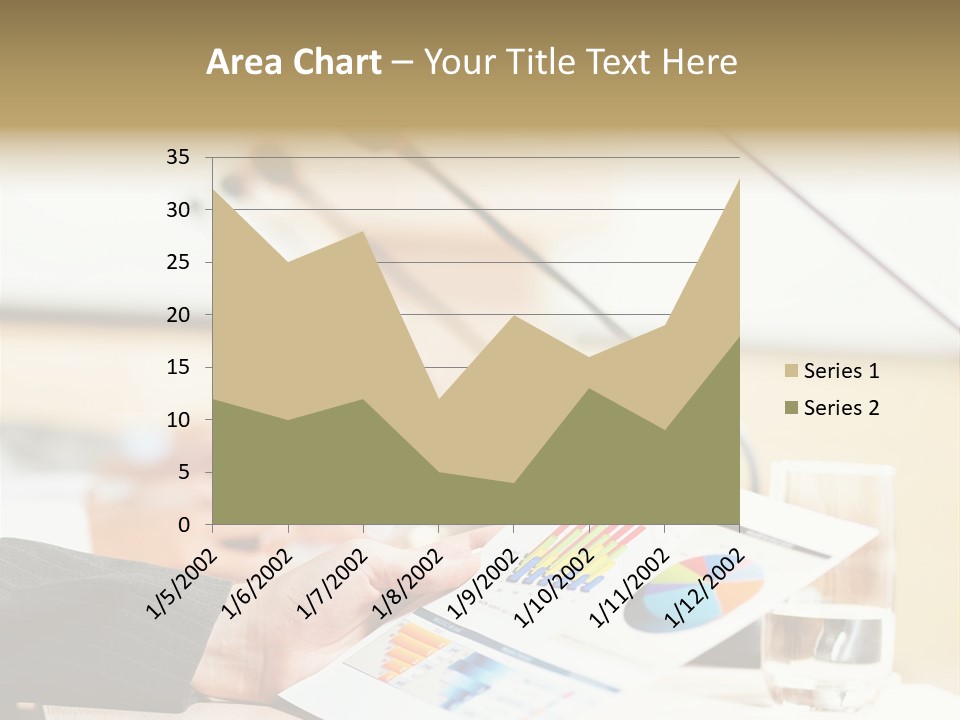 A Person Sitting At A Desk With Microphones In Front Of Them PowerPoint Template