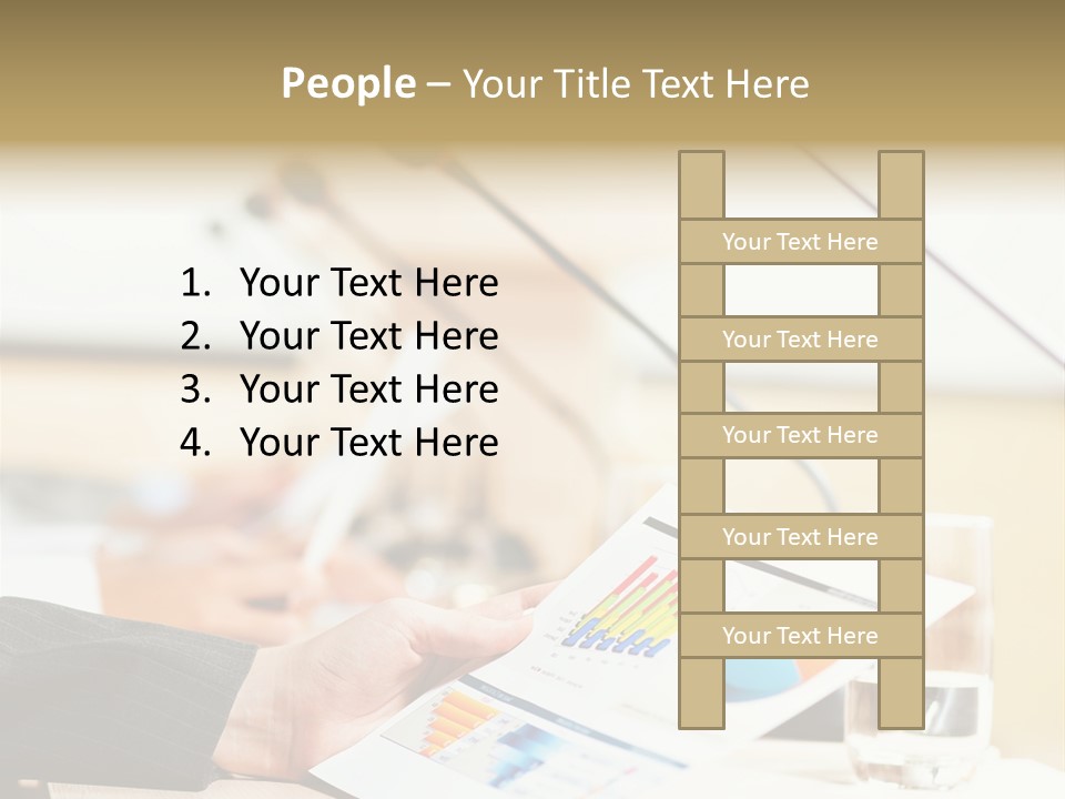 A Person Sitting At A Desk With Microphones In Front Of Them PowerPoint Template