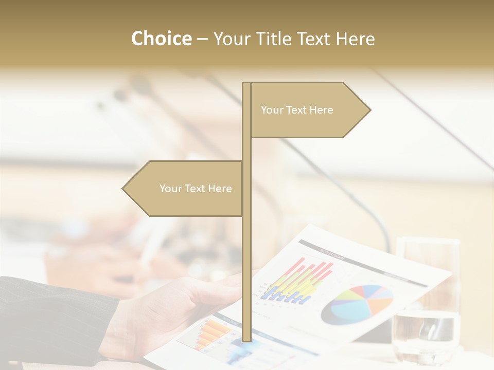 A Person Sitting At A Desk With Microphones In Front Of Them PowerPoint Template