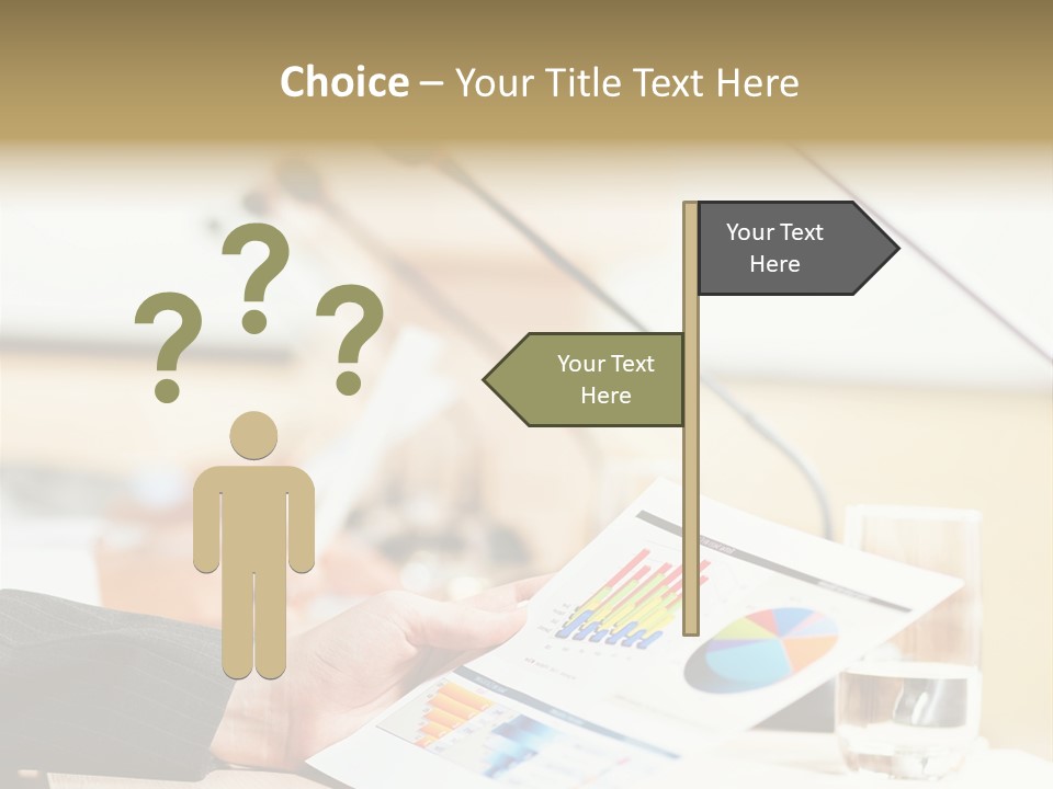 A Person Sitting At A Desk With Microphones In Front Of Them PowerPoint Template