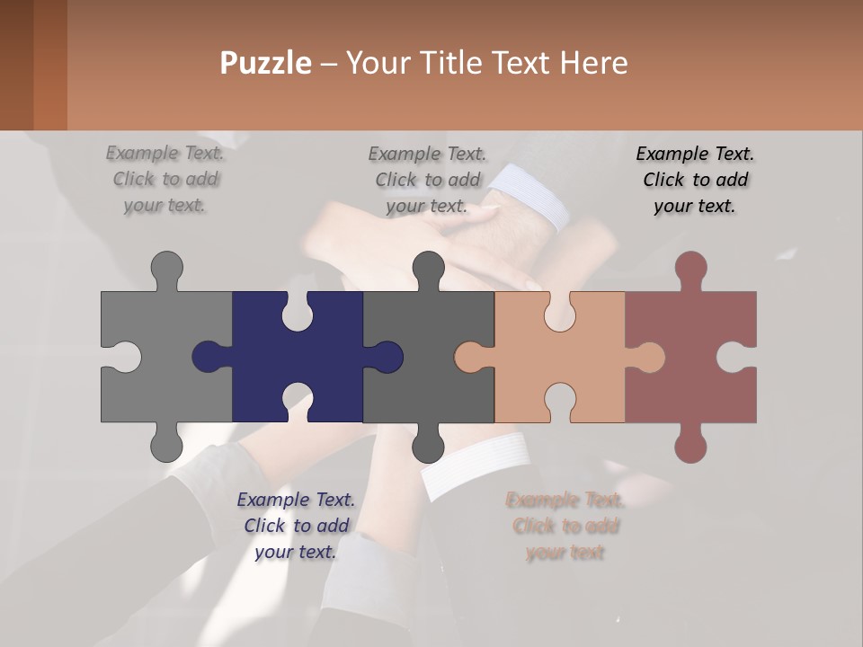 A Group Of People Putting Their Hands Together PowerPoint Template