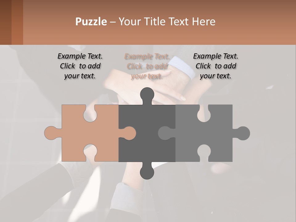 A Group Of People Putting Their Hands Together PowerPoint Template