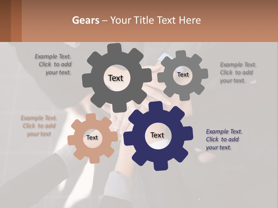 A Group Of People Putting Their Hands Together PowerPoint Template