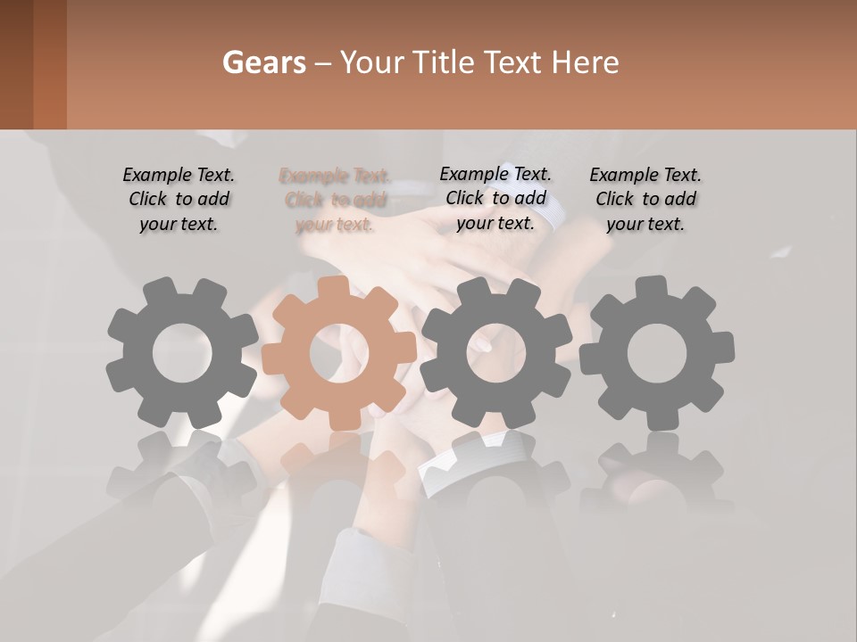 A Group Of People Putting Their Hands Together PowerPoint Template