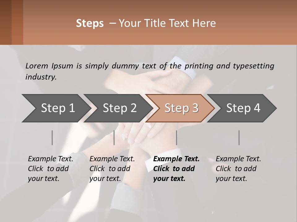 A Group Of People Putting Their Hands Together PowerPoint Template