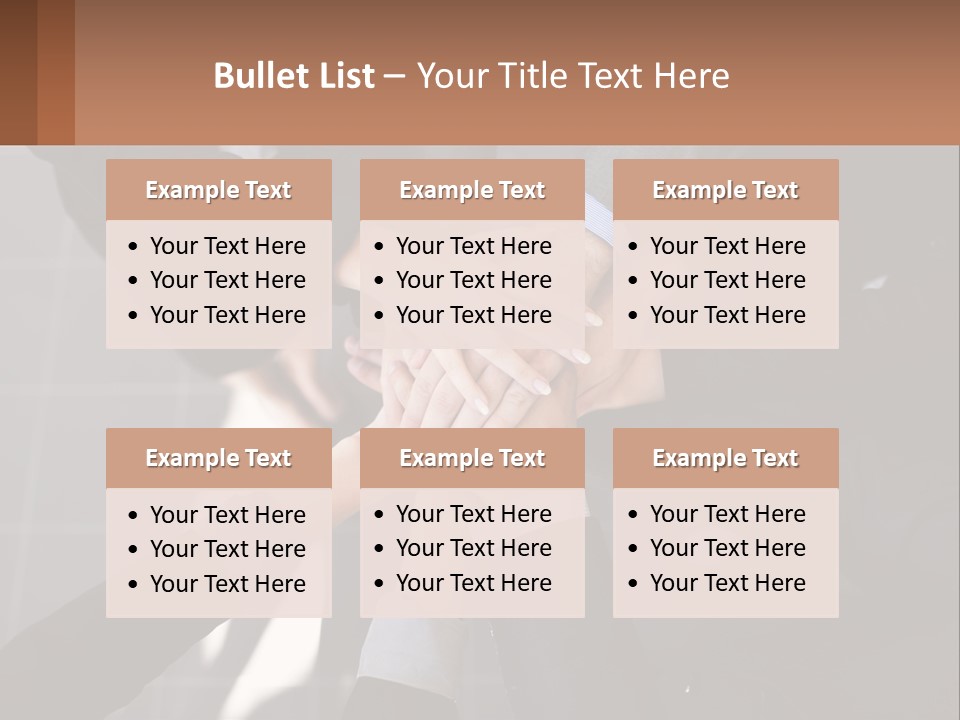 A Group Of People Putting Their Hands Together PowerPoint Template