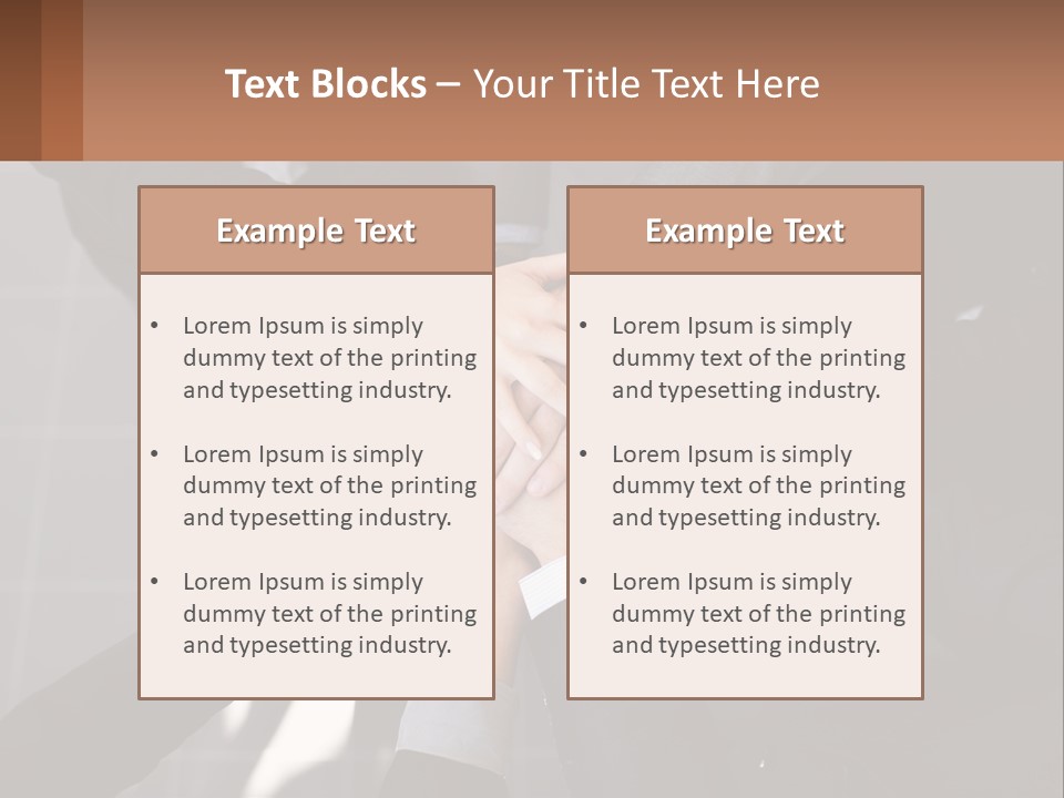 A Group Of People Putting Their Hands Together PowerPoint Template
