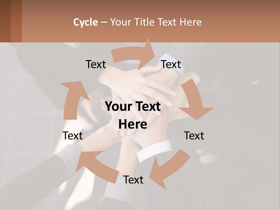 A Group Of People Putting Their Hands Together PowerPoint Template